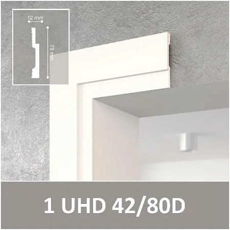 Плинтус-наличник полистирол 1UHD 42/80D (79*12*2000) Solid на клей