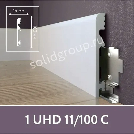 Плинтус полистирол 1UHD 11/100C (100*14*2400) Solid на клей и клипсу